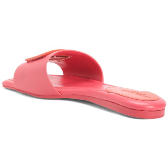 NEW LIVERPOOL LA Leather Dunbar Slide Sandals Luggage for women 253 3T7 - Picture 3 of 4